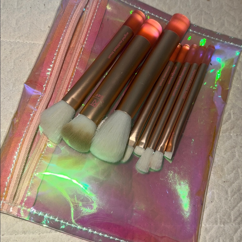 Makeup Brush Set with Holographic Case Real techniques